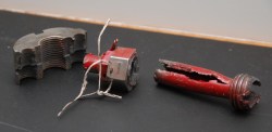 Frangible nut and booster, post-use. Source: Space Junkie's Space Junk
